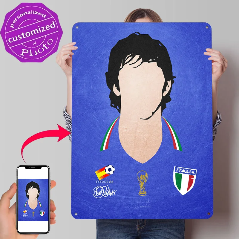 Pablito Vector Blue Personalized 3D Textured Metal Poster Wall Art Vintage Tin Signs for Decoration Garage Decorations House
