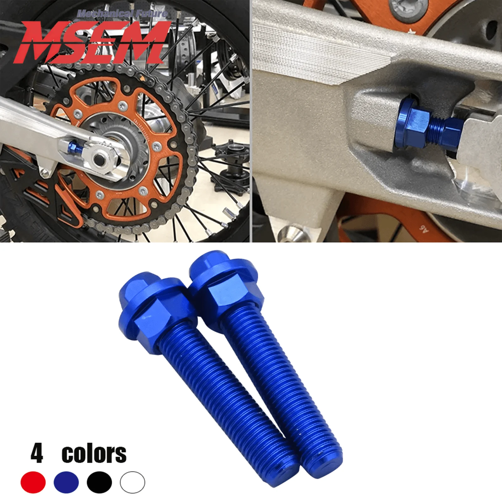 CNC Chain Regulator M10 Screws and Nuts For KTM EXC 300 TPI EXC EXC-F XC XCF SX SXF XCW 125 250 300 350 400 450 500 2007-2023