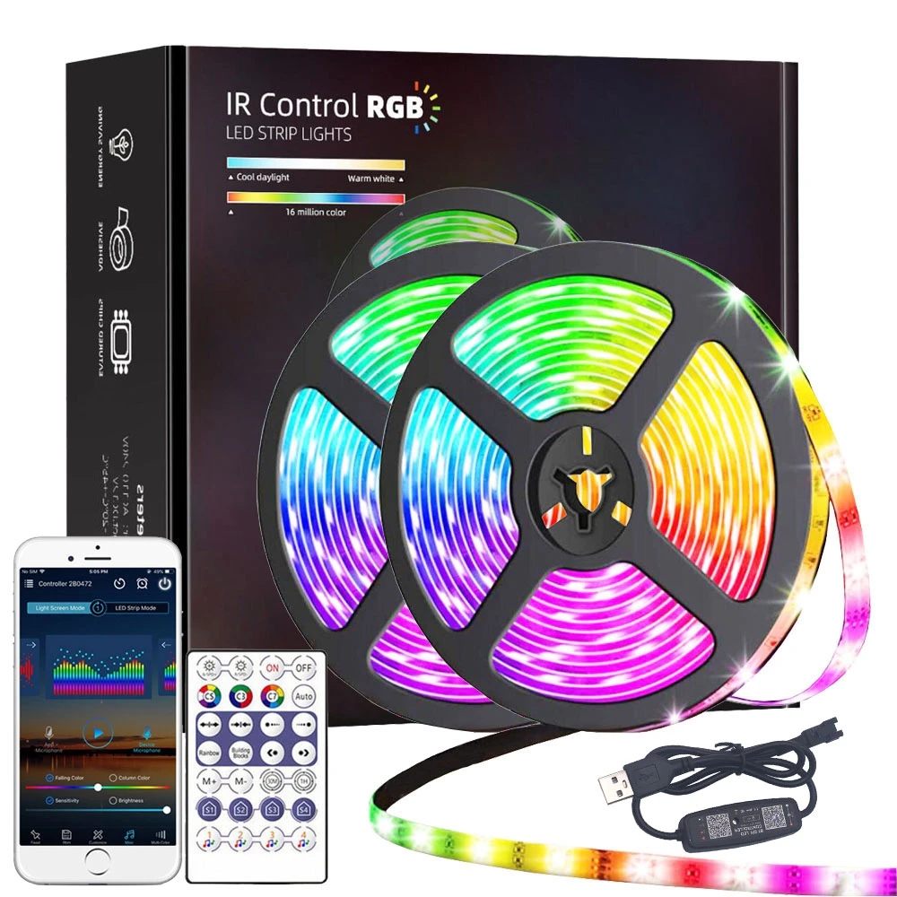 1 m-30 m USB WS2812B 5050 RGBIC LED Streifen Bluetooth App Chasing Effekt Lichter Flexible WS2812 Band TV Hintergrundbeleuchtung Raum Dekorieren DC5V