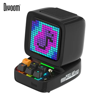 Divoom Ditoo 픽셀 아트 블루투스 스피커, 무선 15W 출력 전원, 게이밍 룸 설정, 16x16 LED 앱 제어 전면 스크린