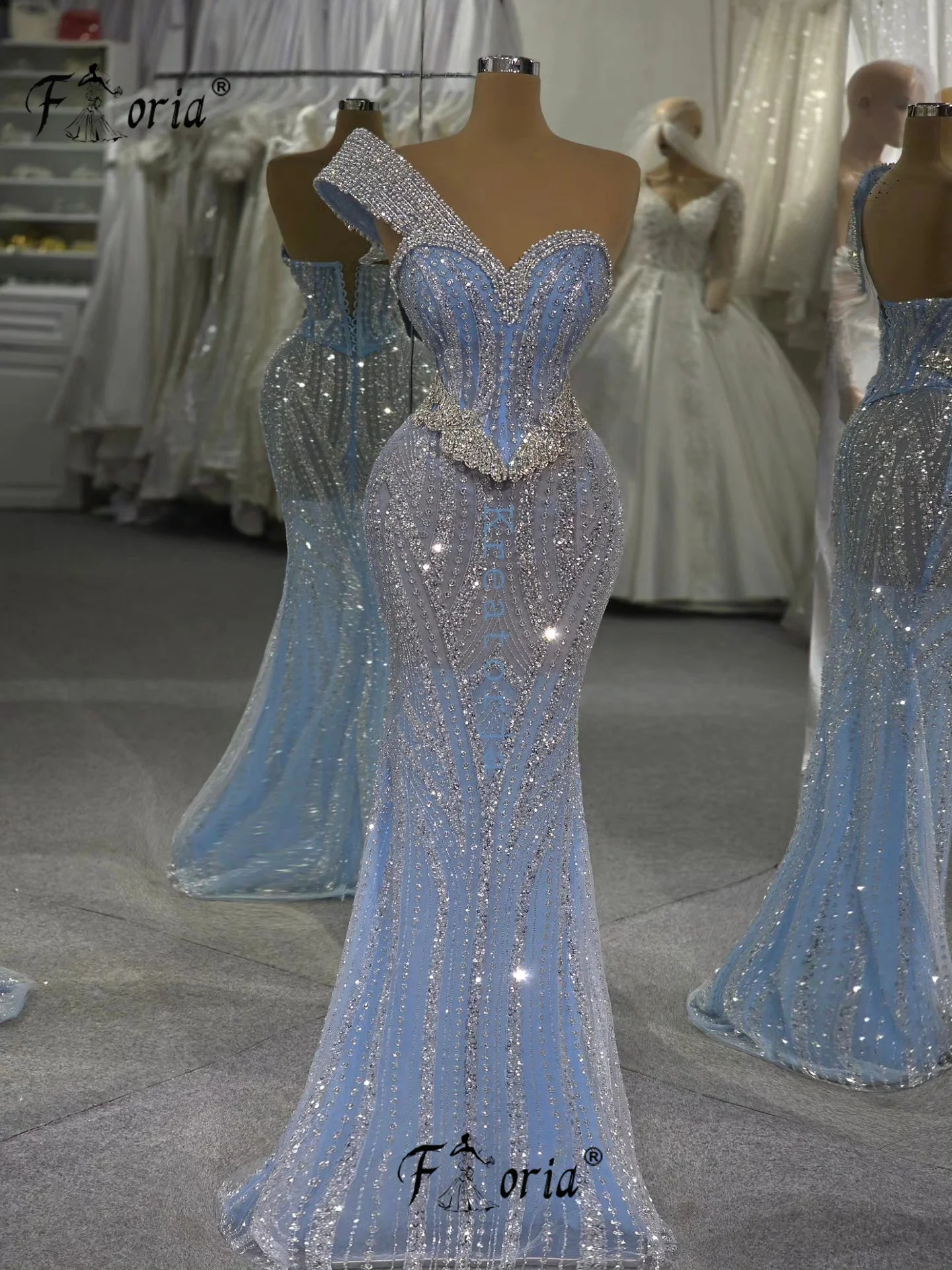 

Сексуальное синее платье для выпускного вечера с блестками, длинное вечернее платье с серебряными кристаллами и бисером, элегантное вечернее платье на заказ