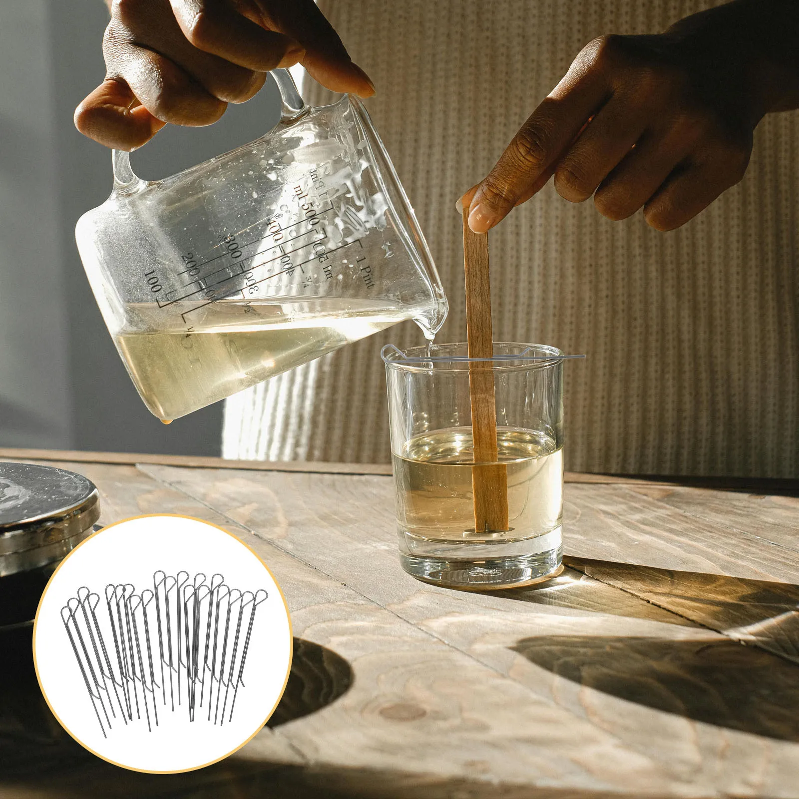 

20Pcs Wick Fixing Tools Carbon Steel Metal Centering Device DIY Making Accessories Tealight Oil Lamp