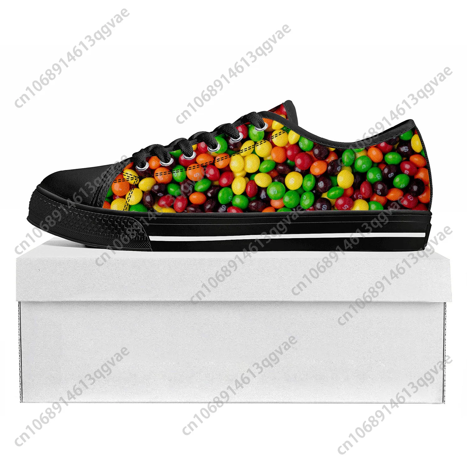 Skittles Fruity Candy Low Top High Quality Sneakers Mens Womens Teenager Tailor-made Shoe Canvas Sneaker Casual Couple Shoes