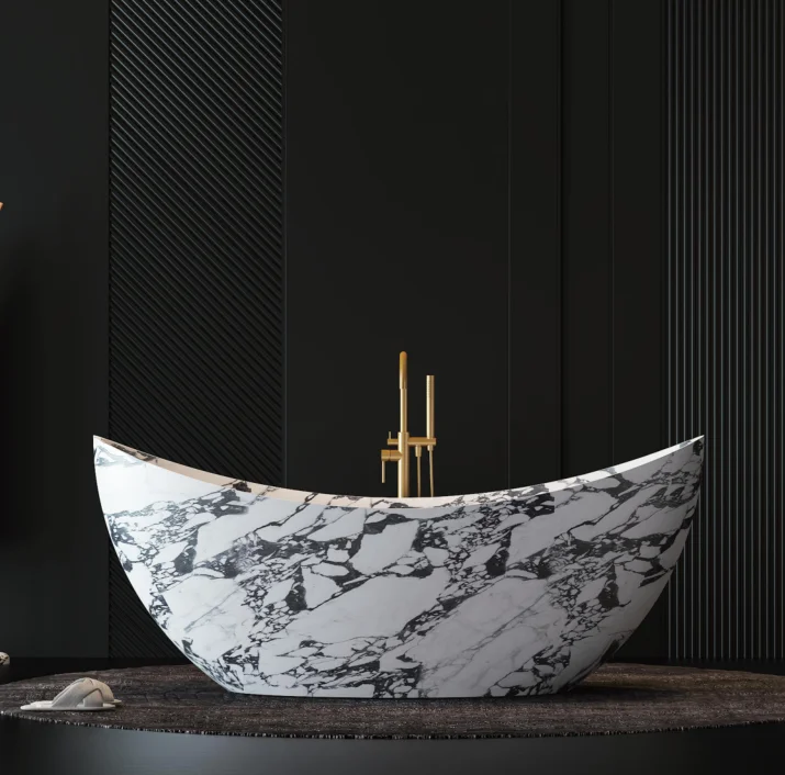 

Ванна Meyani Luxurious Freestanding из искусственного камня белого цвета - современный дизайн