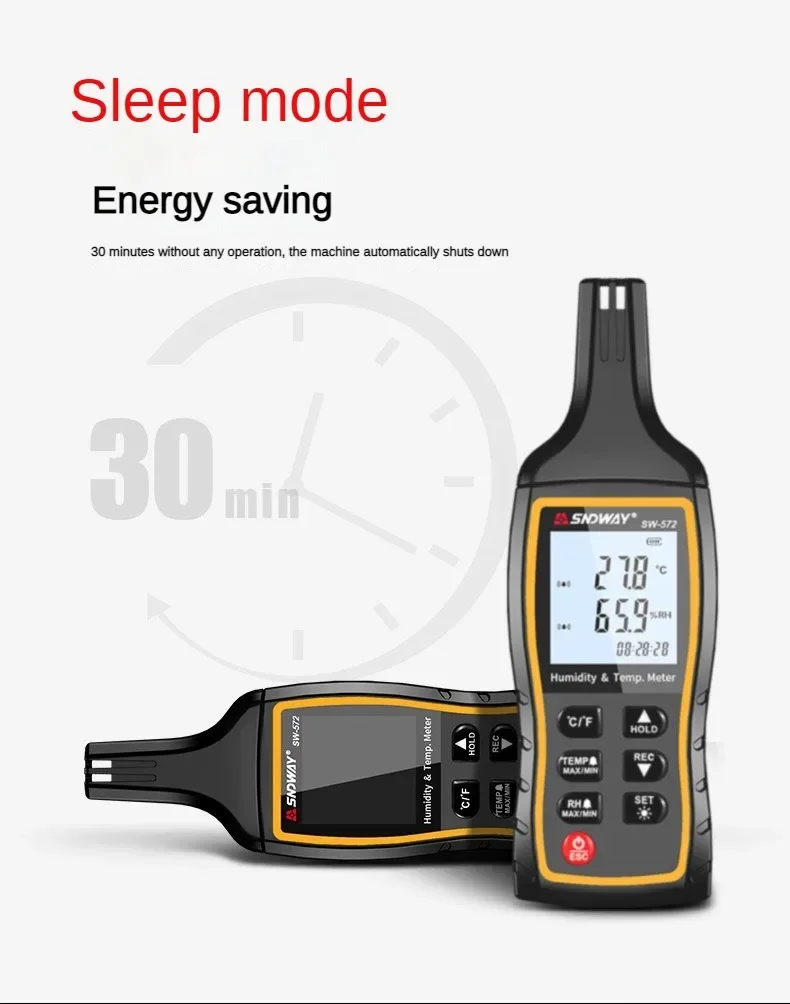 New Arrival SNDWAY Digital Thermometer SW-572 High Precision Humidity & Temperature Sensor Meter Backlight Data Storage Thermo-H