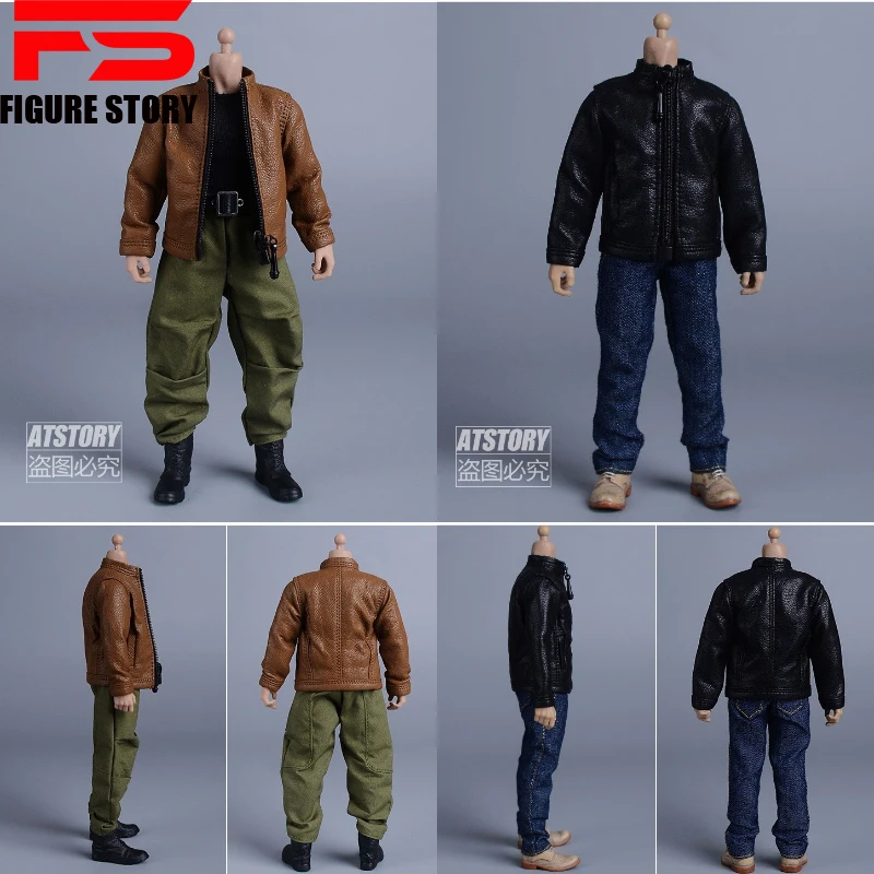

1/12 scale male dolls clothes Classic leather jacket fit 6'' action figure body model