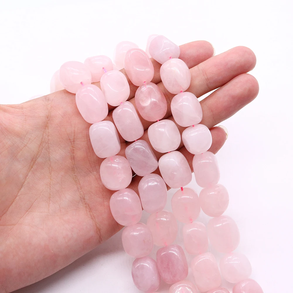 

Natural Pink Quartz Crystal irregularly Stone Loose Bead for Jewelry Making DIY Handmade Bracelet Needlework Exquisite Gifts