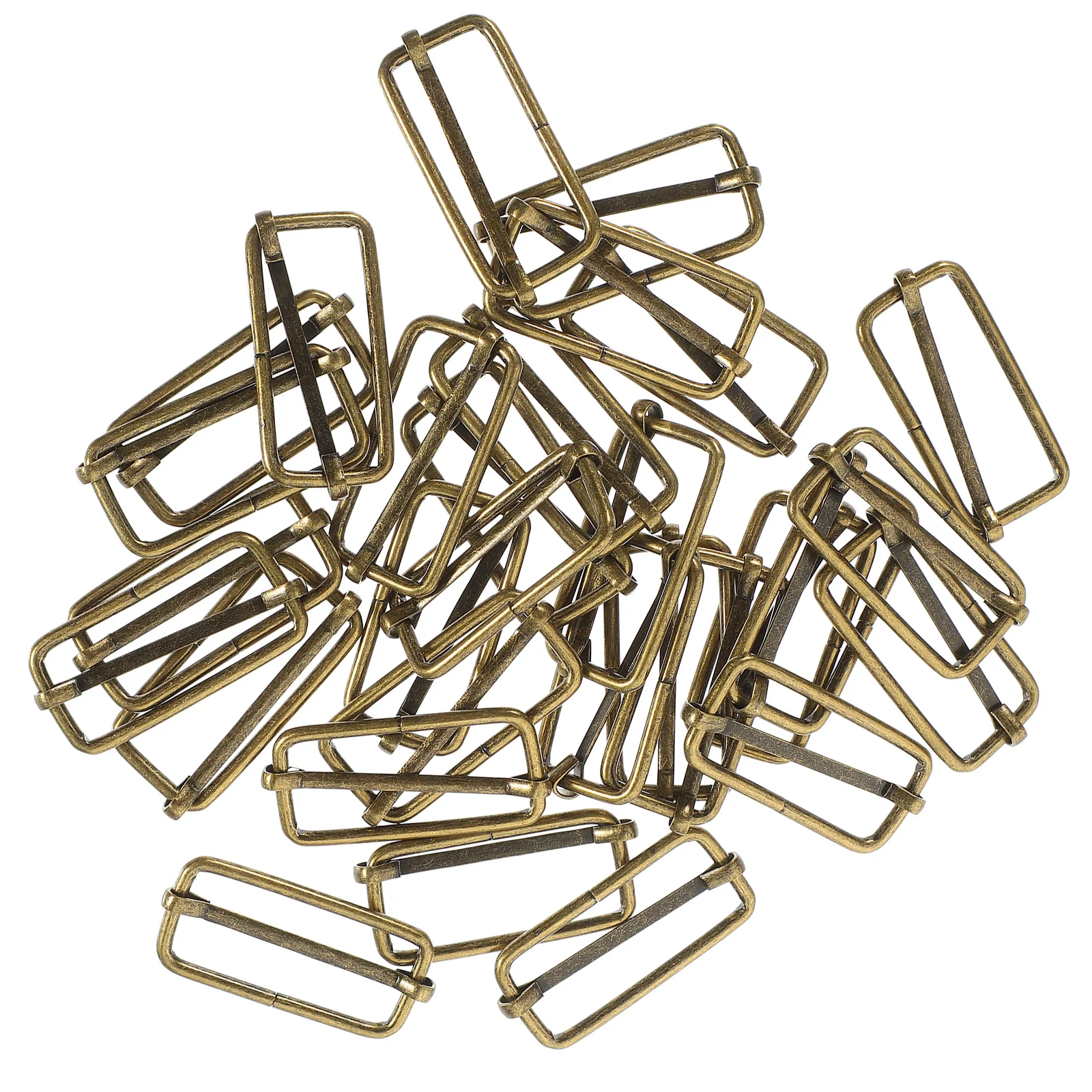 100pcs Japanese Bronze Roller Pin Buckles Slide Square Metal Strap Adjuster For Handbag Backpack Luggage Harness Collar