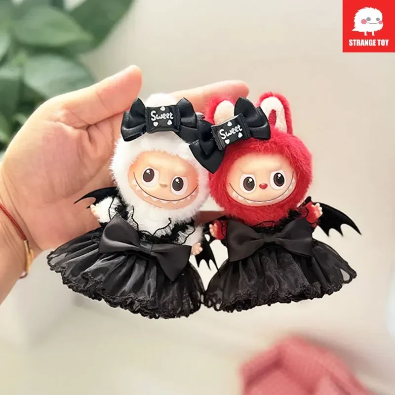 

Для Labubu 4,0 комплект детской одежды, одежда с секретным кодом, резиновая подвесная фигурка, аксессуары для кукол маленького дьявола, подарок без куклы