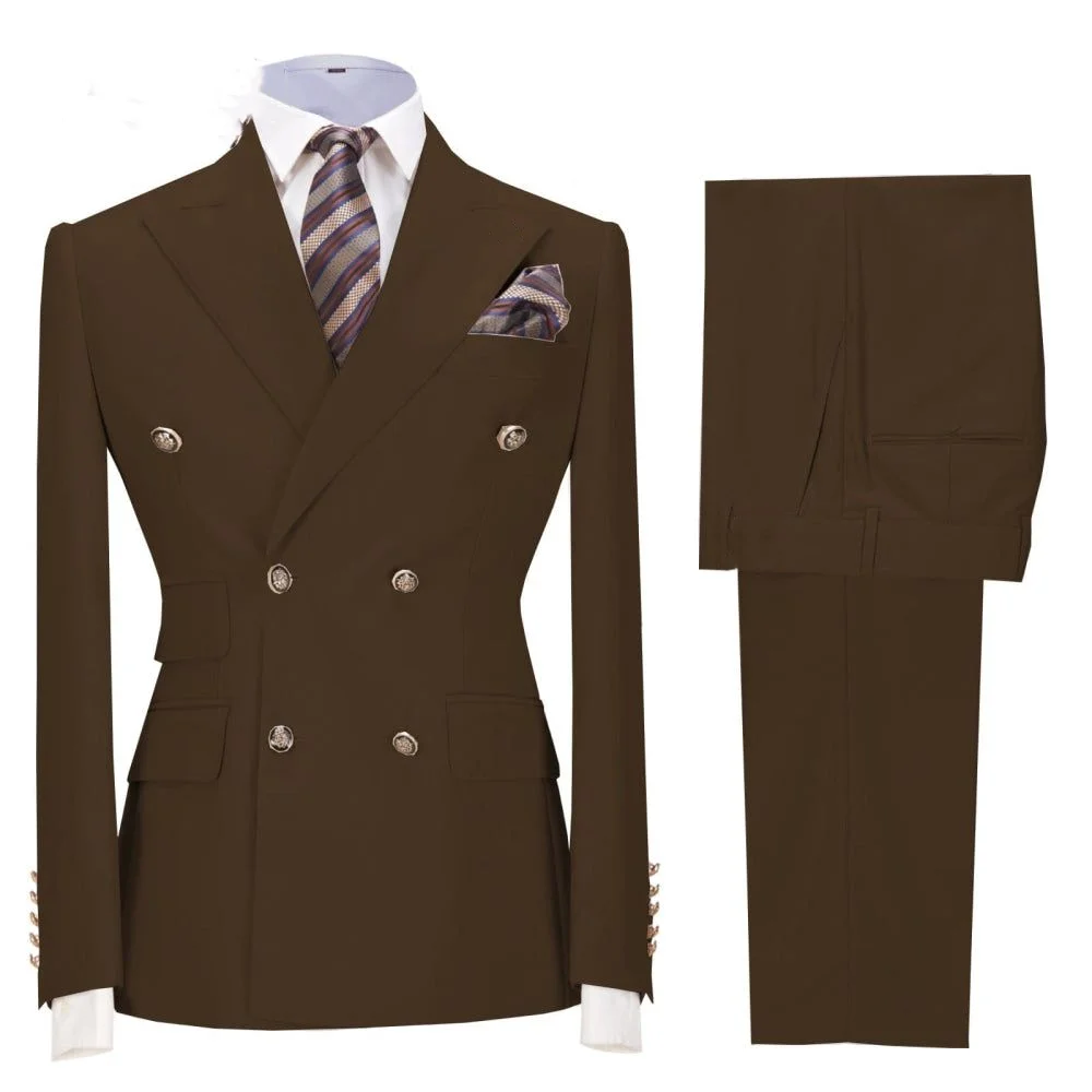

2-х предметная куртка и брюки, однотонный мужской деловой офисный костюм, свадебное платье жениха, вечерние смокинг