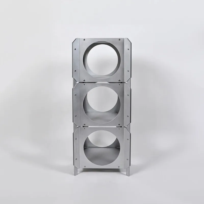 

All-aluminum shelf stacked combination shelf/free bookshelf