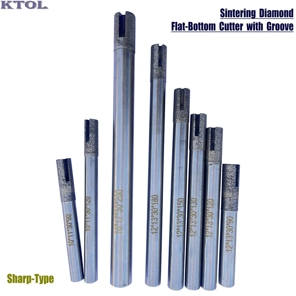 16/20mm Big Size Sharp-Type Sintered Diamond Milling Tool Granite Cutter CNC Stone Router Bit Flat-Endmill for Cutting Grooving