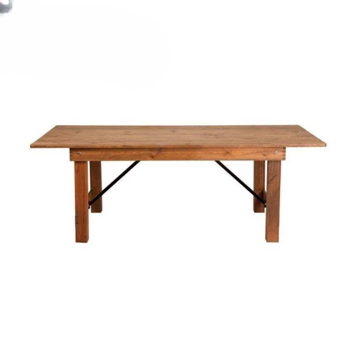 wholesale wedding rectangular custom pine banquet dining table solid wood farm event folding table