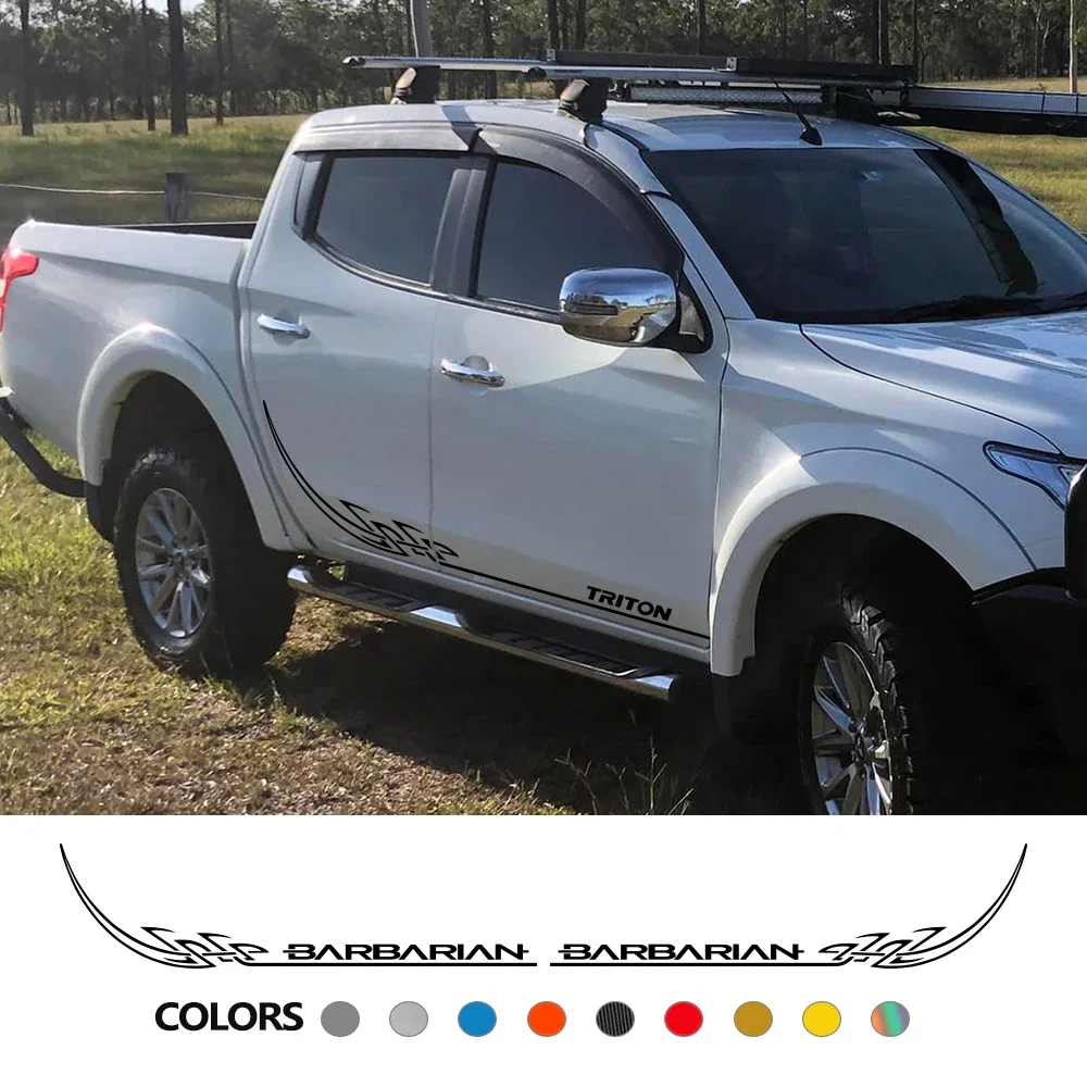 

Pickup Door Side Sticker For Mitsubishi Triton L200 Barbarian Car Vinyl Decor Decal Trunk Cover Decors Auto Tuning Accessories