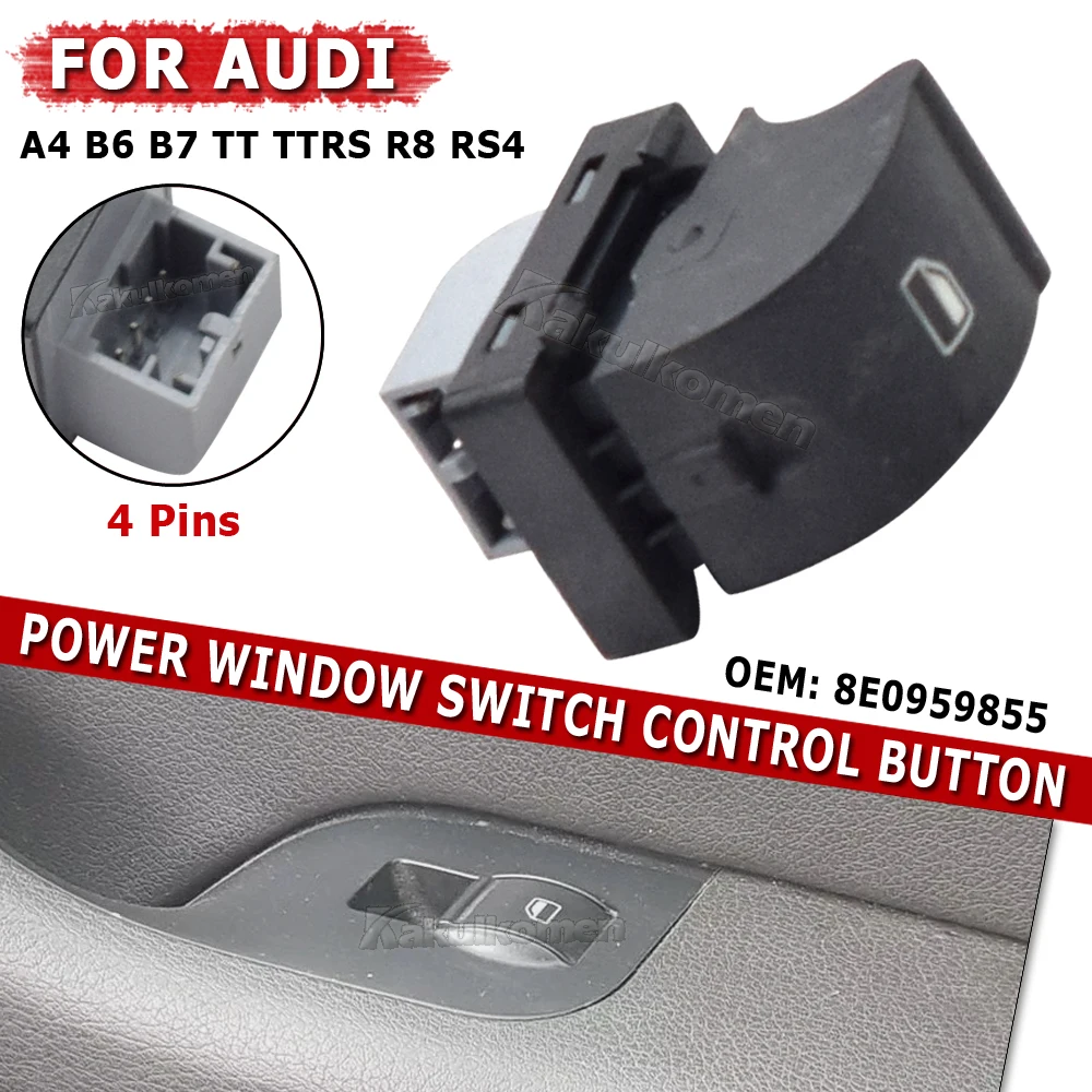 For AUDI A4 S4 B6 B7 RS4 SEAT Exeo Electric Control Power Master Window Switch Button Regulator 4F0959855A 8ED959855 8E0959855