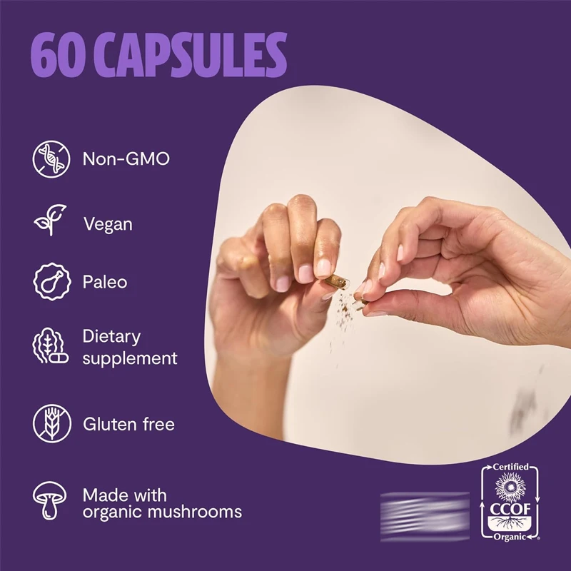 Lion Mane Supplement Capsules 14000 mg - Lion Mane, Highly Effective Extract, 14:1 Organic Mushroom Supplement view 2