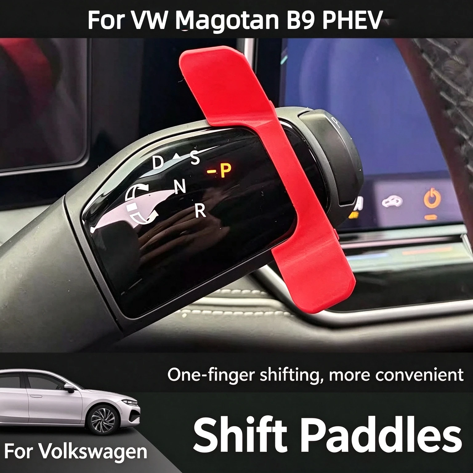 For VW Magotan B9 PHEV Column Shifter Trim Cover Gear Shift Paddle Decoration Auto Interior Accessories
