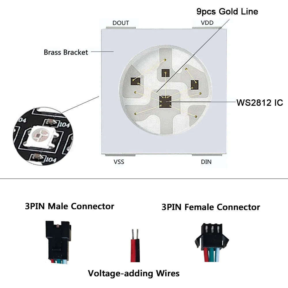 WS2812B 8X8 8x32 16x16 Matrix RGB LED Digital Flexible Individually Addressable Panel Screen WS2812 IC Led Strip Light DC5V