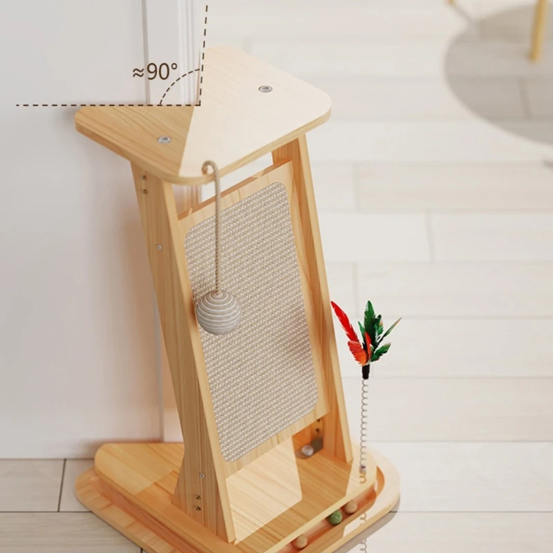 Interactively Cats Scratching Post Quality Sisal Wall Corner Cats Scratcher for Scratching, Climbing, Lounging