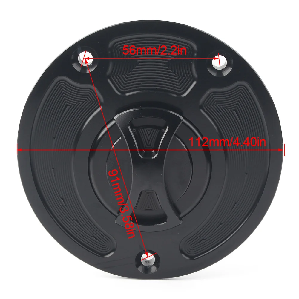 112mm Motorcycel Fuel Gas Tank Cap Cover For Kawasaki VERSYS 650 1000 KLZ1000 KLZ650 Z900 Z650 NINJA 650R ZX6R ZX10R Z1000 Z800