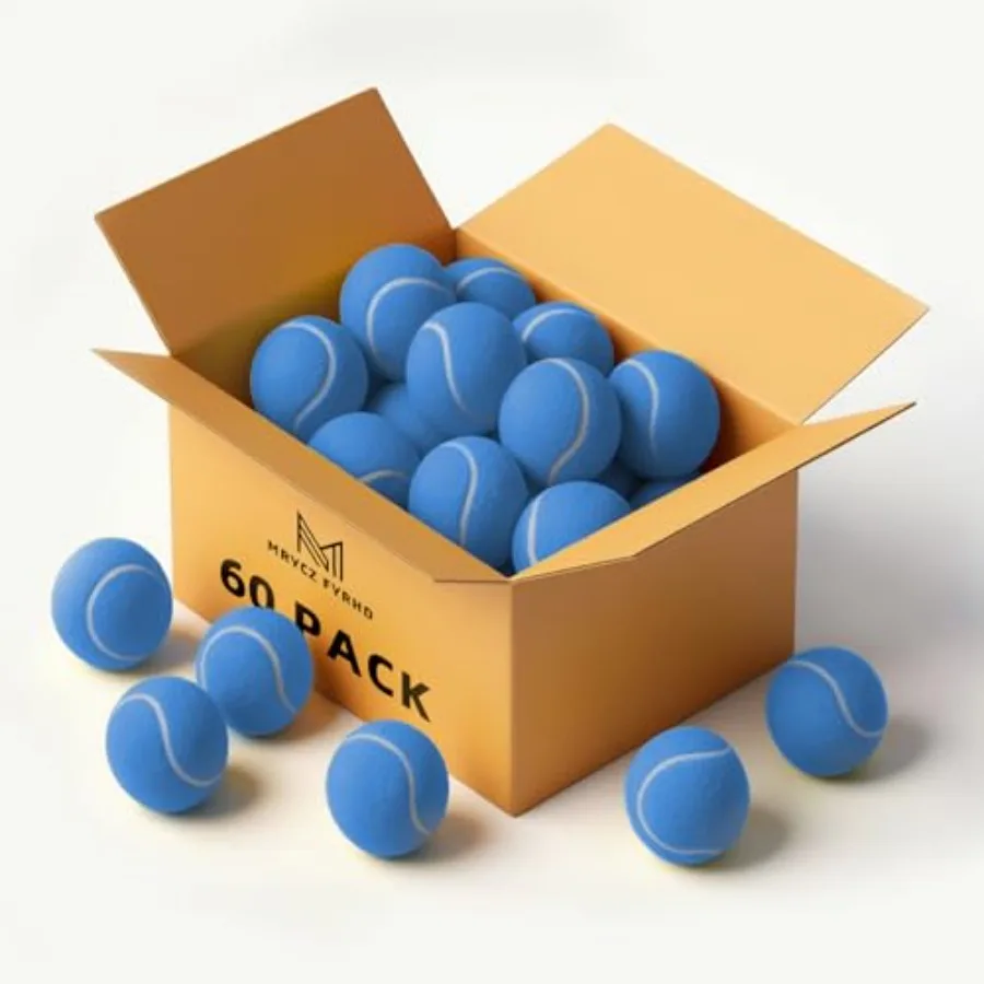 Tennis training balls for beginners and pet dogs 60/120 pack felt-covered rubber yellow durable and pressureless with included