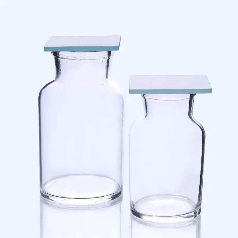Glass gas cylinder Gas collection bottle 125/250/500/1000ml Frosted gas bottle with lid With glass cover
