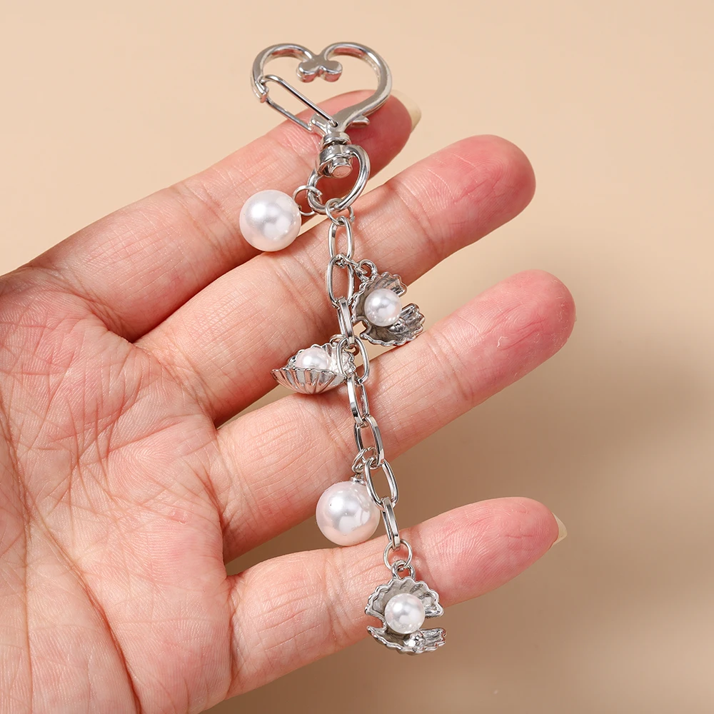 Aihua Fashion Sommer Strand Muschel Schlüsselanhänger Perlenbesetzter Schlüsselring Anhänger für Frauen Mädchen Handtaschen-Deko DIY Schlüsselanhänger Schmuck – Detail 2