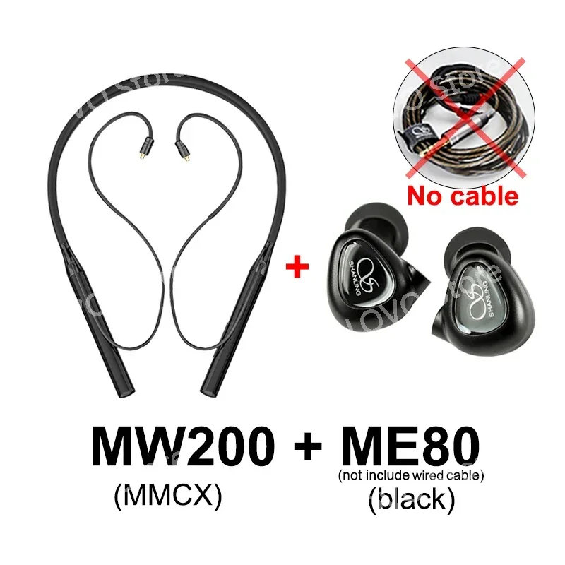 MW200 ME80+MW200 Wireless SET Bluetooth Neckband Adapter HI-RES Audio HIFI Earphone AK4377A DAC chip LDAC LHDC AptX HD