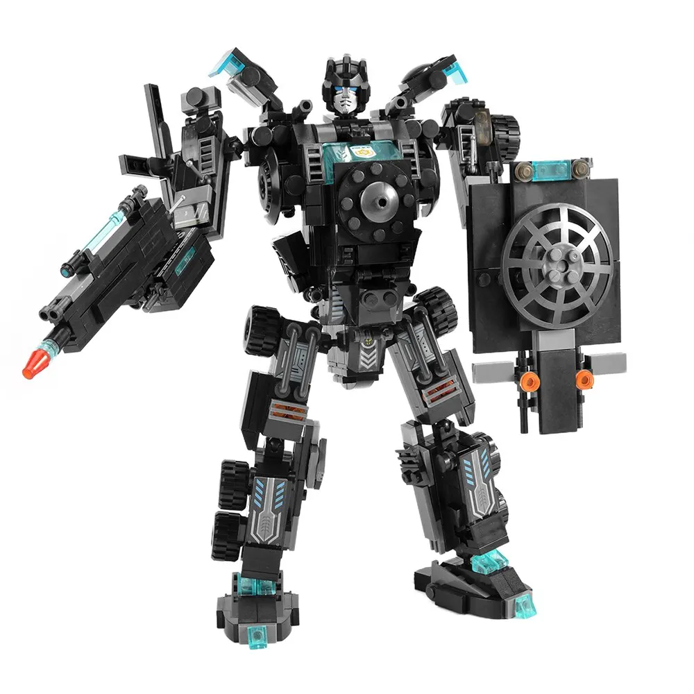 City Series Police Station SWAT Building Blocks Fighting Robot Helicopter Bricks Kit Educational Toys for Gifts