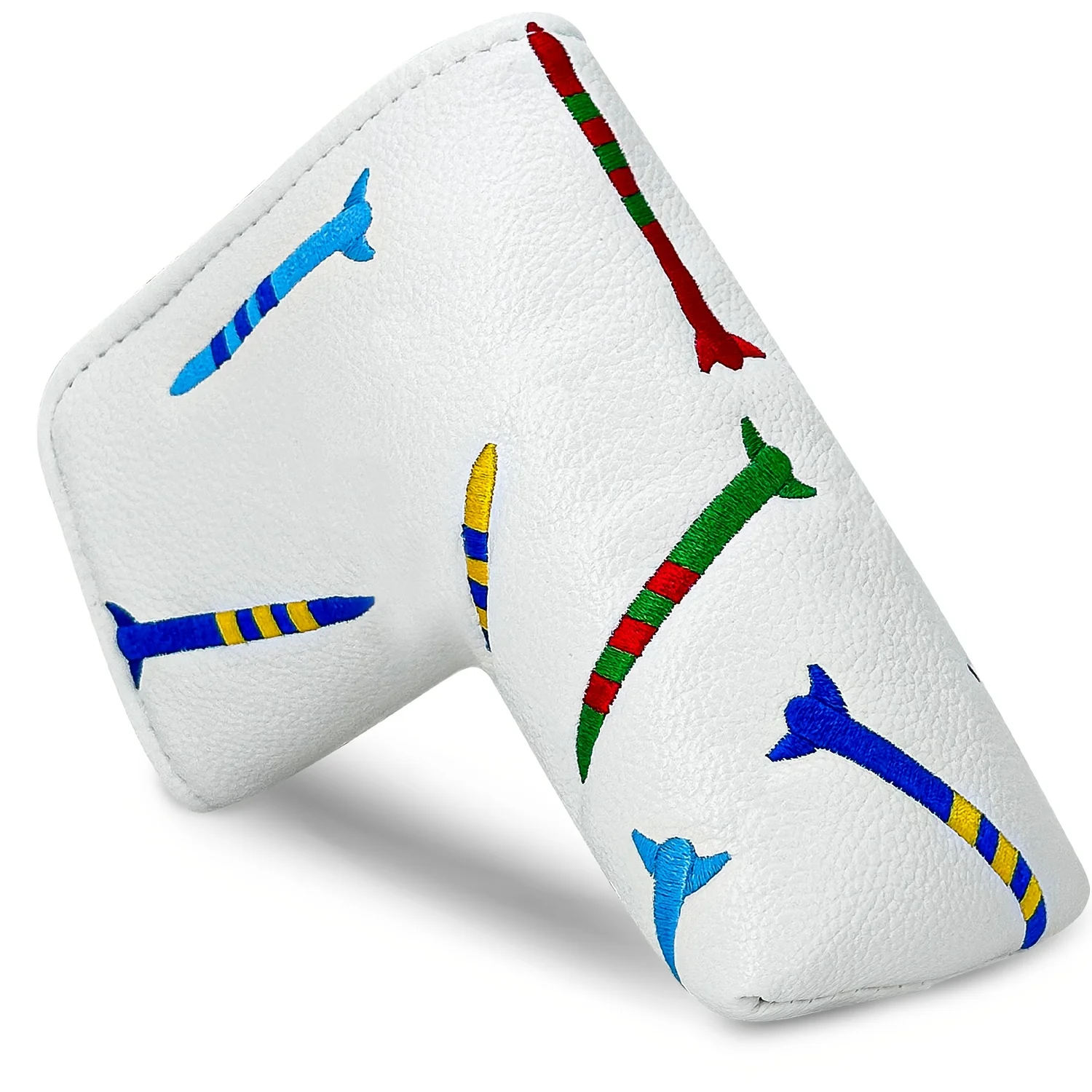 Vibrant Nail Design Golf Club Head Cover - Durable Shock-Absorbing Protective Gear with Colorful Stripes & Polka Dots