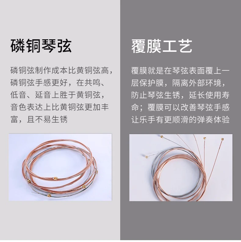 Guitar Strings Original Folk Acoustic Guitar Strings Set of Single 1 Set of 6 Xuan Threads Full Set Guitar Hyun