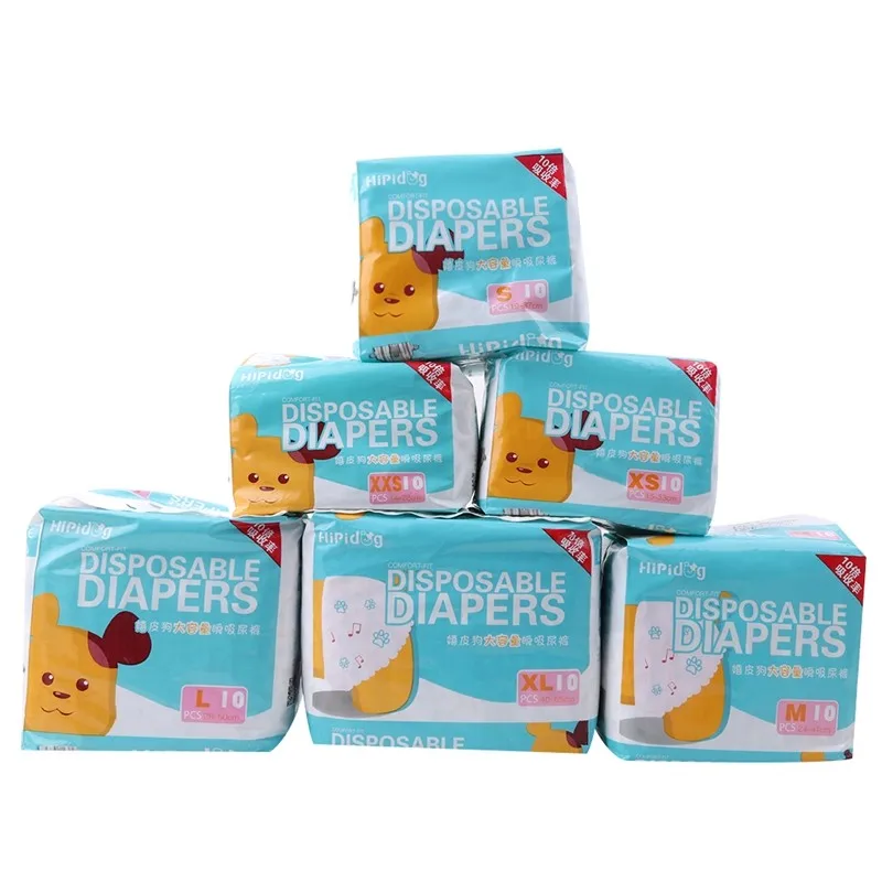 10PCS/Bag Disposable Dog Diapers Diaper For Dogs Pet Female Leakproof Nappies Puppy Super Absorption Physiological Pants