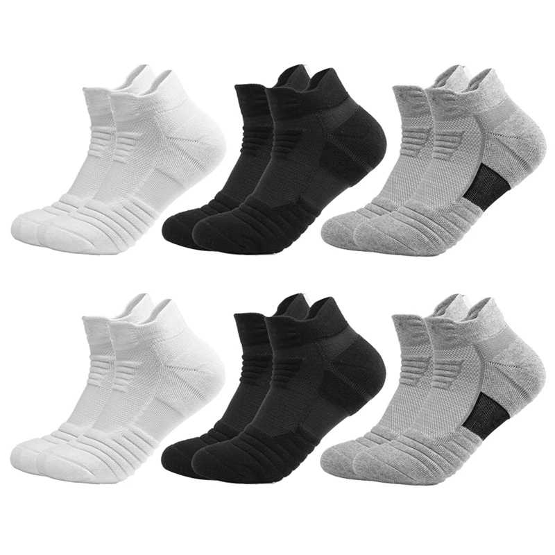 3 Pairs Anti-slip Soccer Socks Men Mid Tube Cotton Short Football Basketball Sport Socks Cycling Running Towel Socks