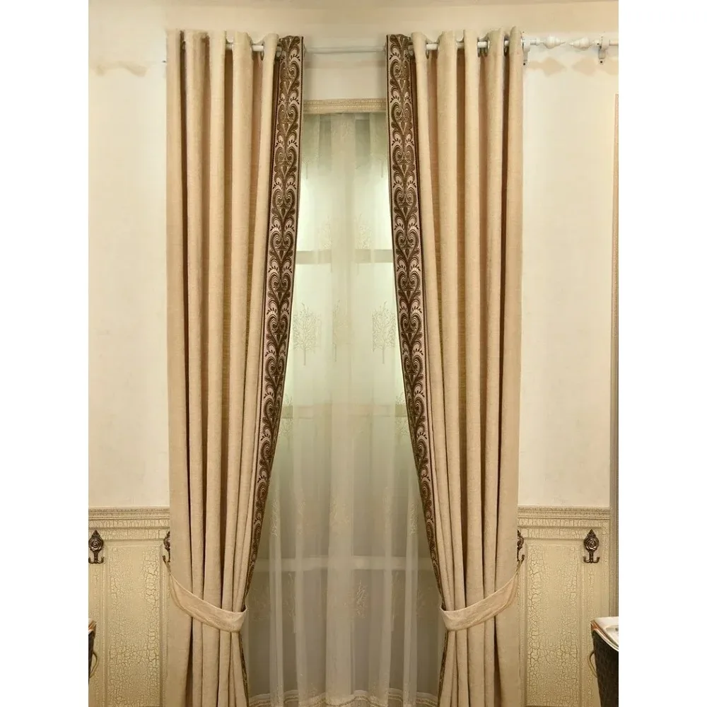 High Grade Garden Versatile Curtains Simple Modern Blackout Floor Curtains Curtains for Living Dining Room Bedroom Custom Size