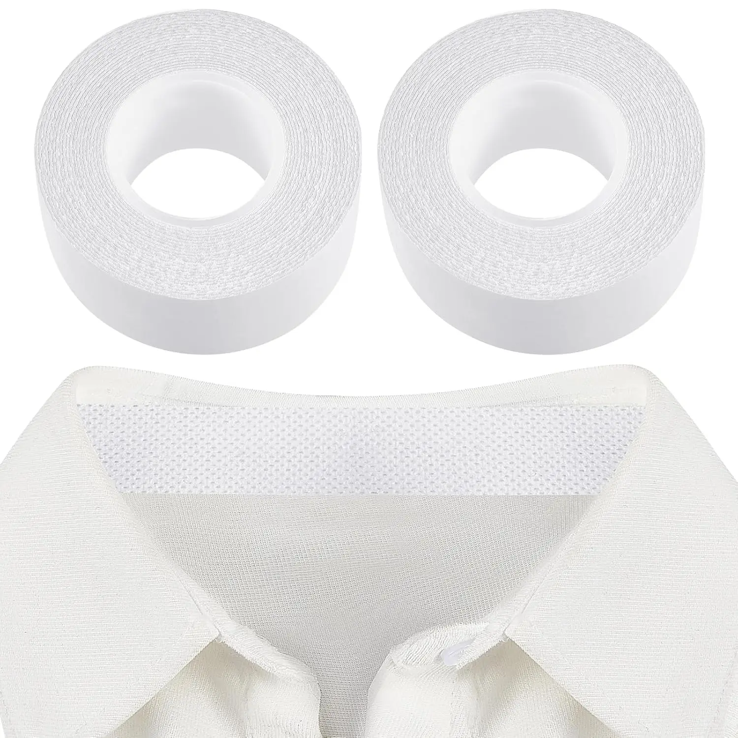 2 Rolls Sweat Pads Collar Protectors for Men Shirts, Disposable White Shirt Neck Tape, Dress Hat Collar Self