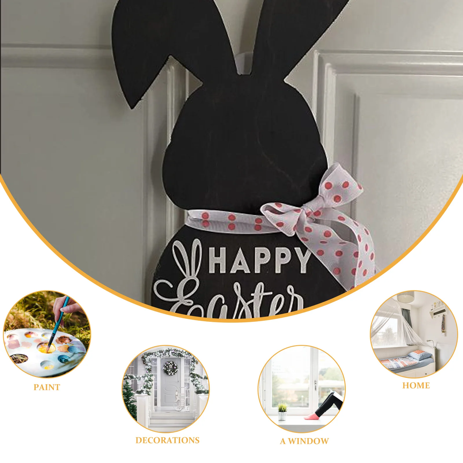 

2 Pcs Easter Bunny Shaped Wood Slices Natural Materials Blank Pieces Diy Crafts Unfinished Planks Decorations Home Parties
