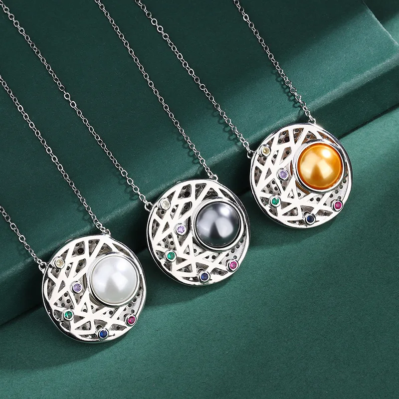 

Mother-of-Pearl Necklace 2023 New Freshwater Pearl Necklace Elegant Fashion Pendant Women High-End Micro-Inlaid Clavicle Chain
