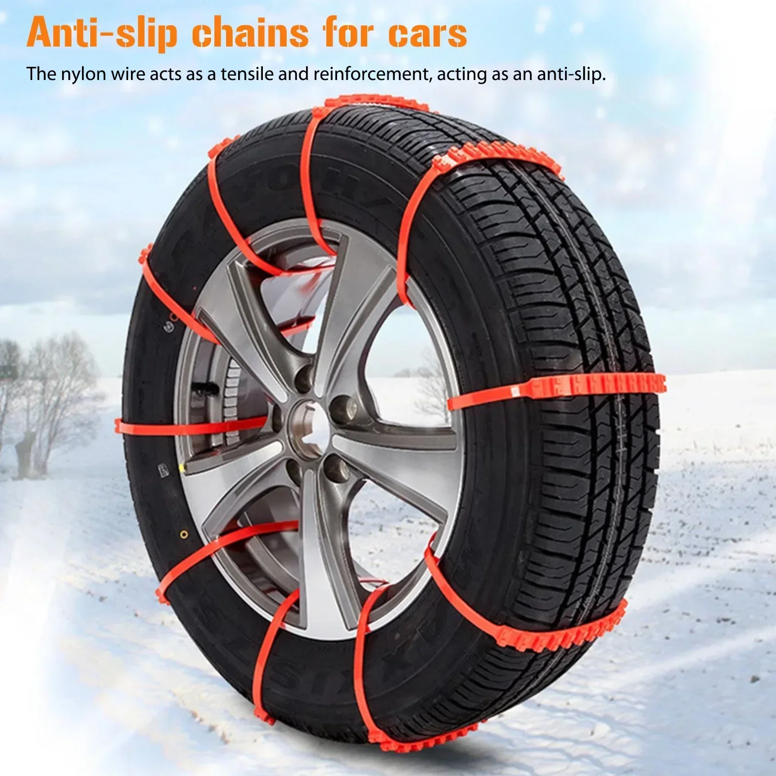 2-50Pcs Car Tyre Snow Chains Anti-skid Winter Outdoor Car Tire Wheel Chain Emergency Double Grooves Anti Slip Car Accessories