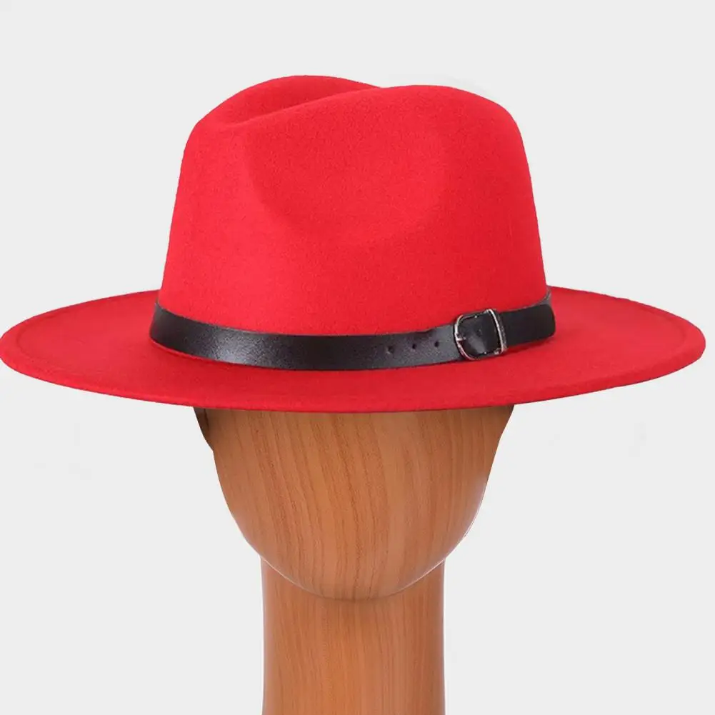 Classic British Fedora Hat Men Wome Orange Woolen Winter Felt Hats Fashion Jazz Hat Wholesale NEW 2024 Sun Hats Women Fedora Hat view 3