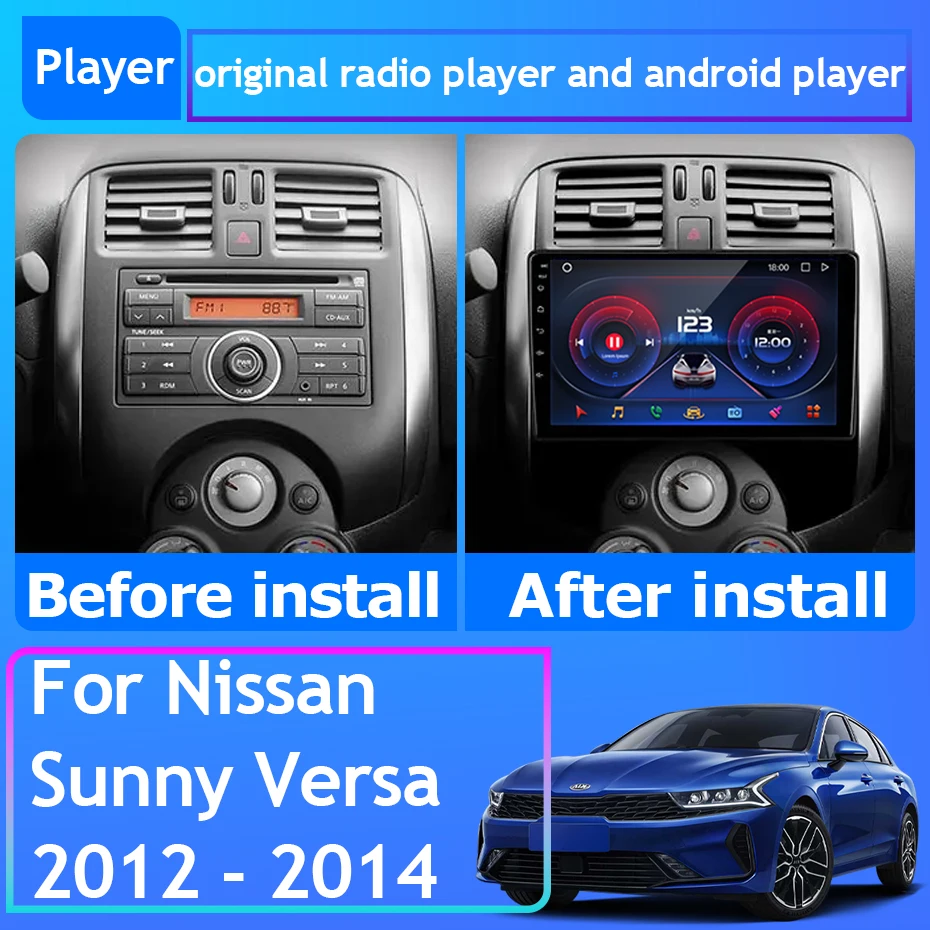 

For Nissan Sunny Versa 2012 - 2014 Car Radio Carplay GPS Navigation Android Auto Wifi No 2din DVD Stereo Head Unit Wifi