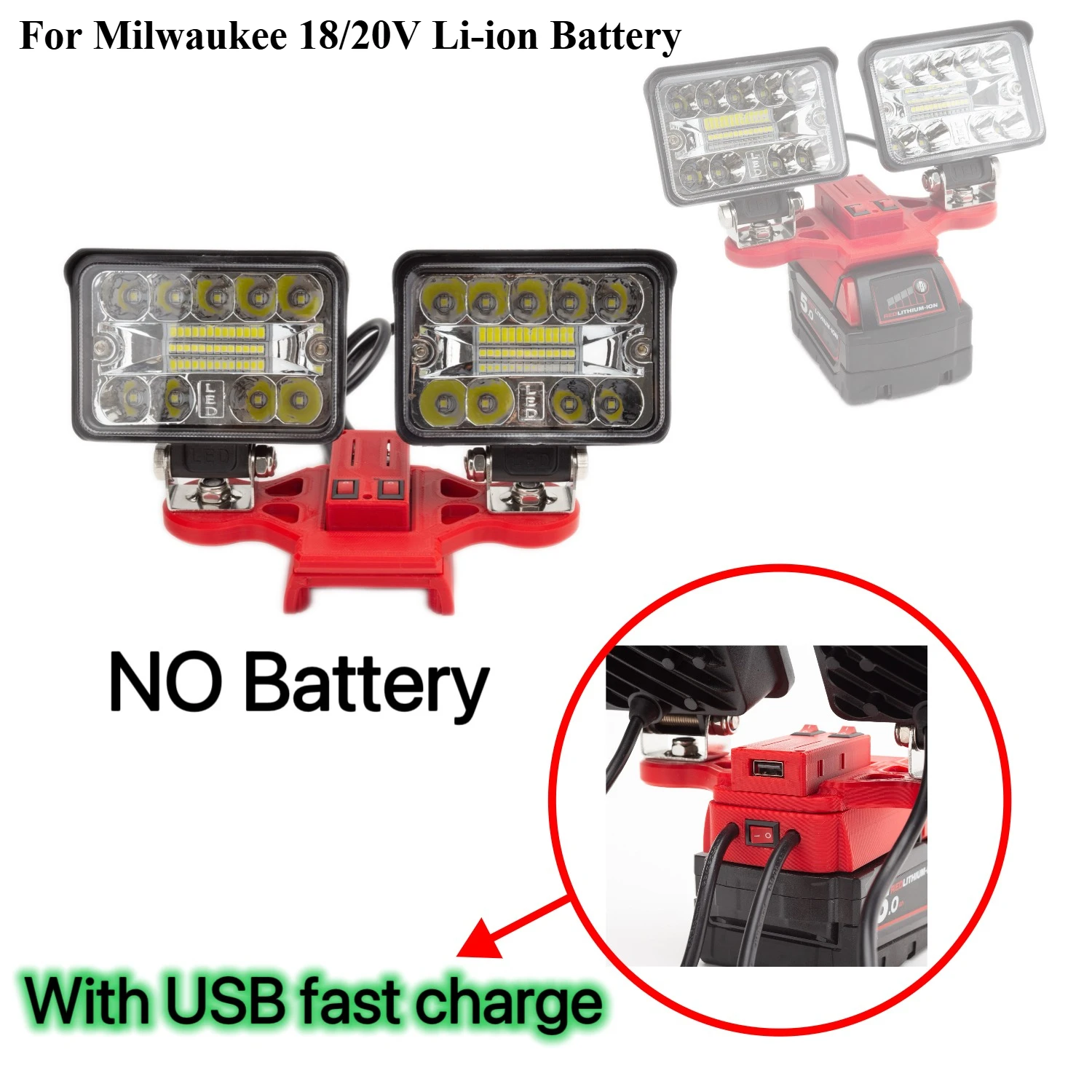 per-batteria-li-ion-milwaukee-18-20v-luce-da-lavoro-led-12w-con-ricarica-rapida-usb-lampada-portatile-a-2-teste-per-campeggio-e-pesca-batteria-non-inclusa