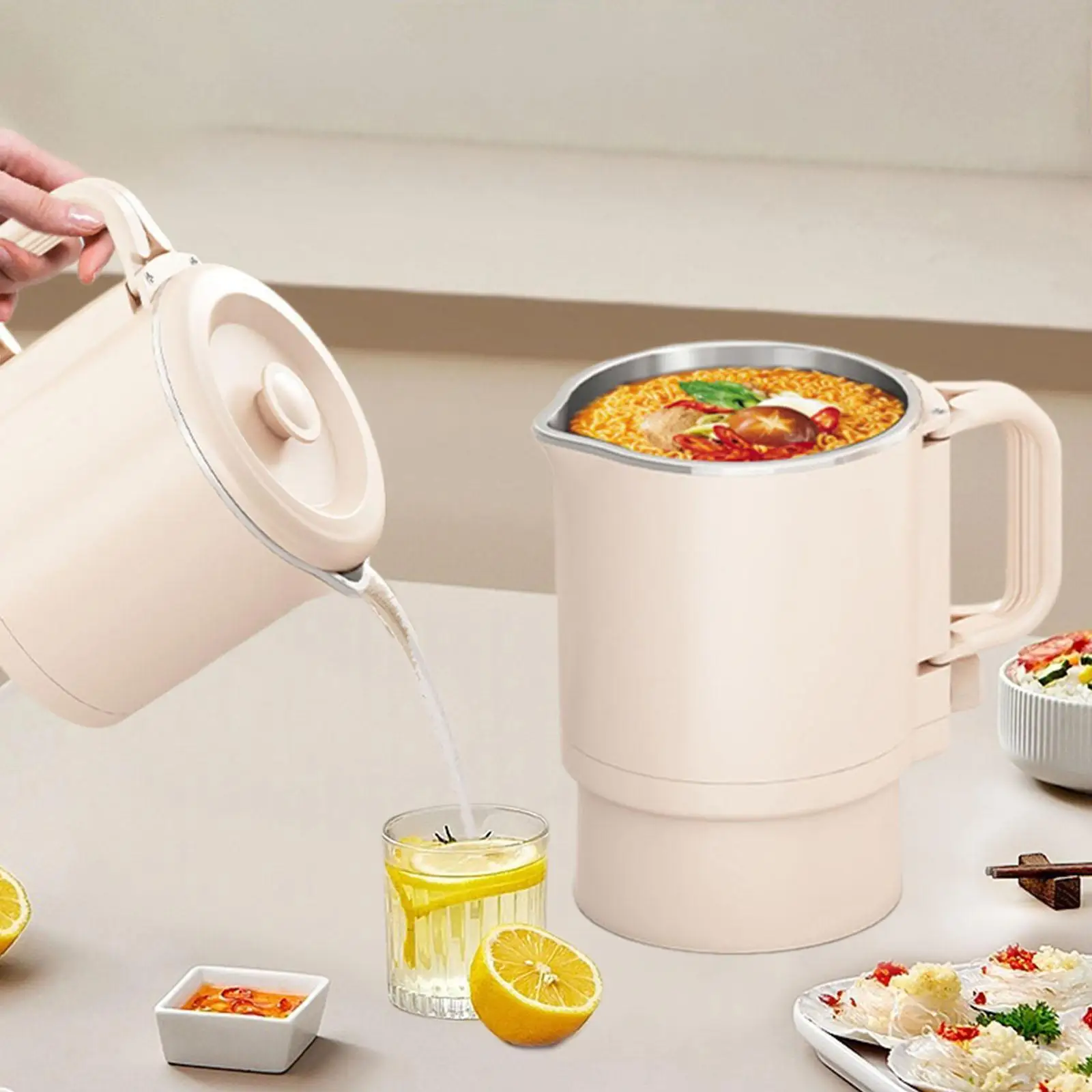 旅行用折りたたみ式電気ケトル,屋外,ホテル,オフィス用のコーヒーケトル,800ml