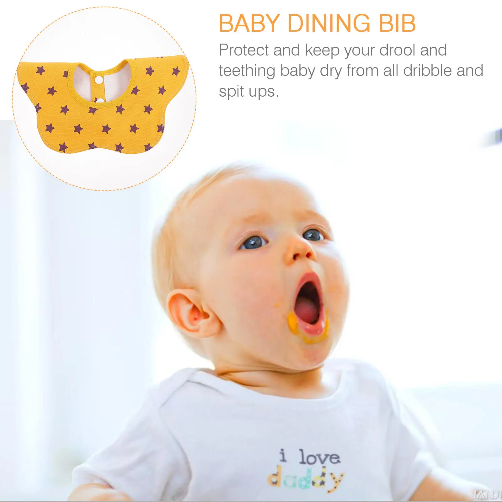 

5Pcs Waterproof Baby Bibs Cotton Drool Towels for Newborn Toddler Dining Keep Dry Lightweight Breathable