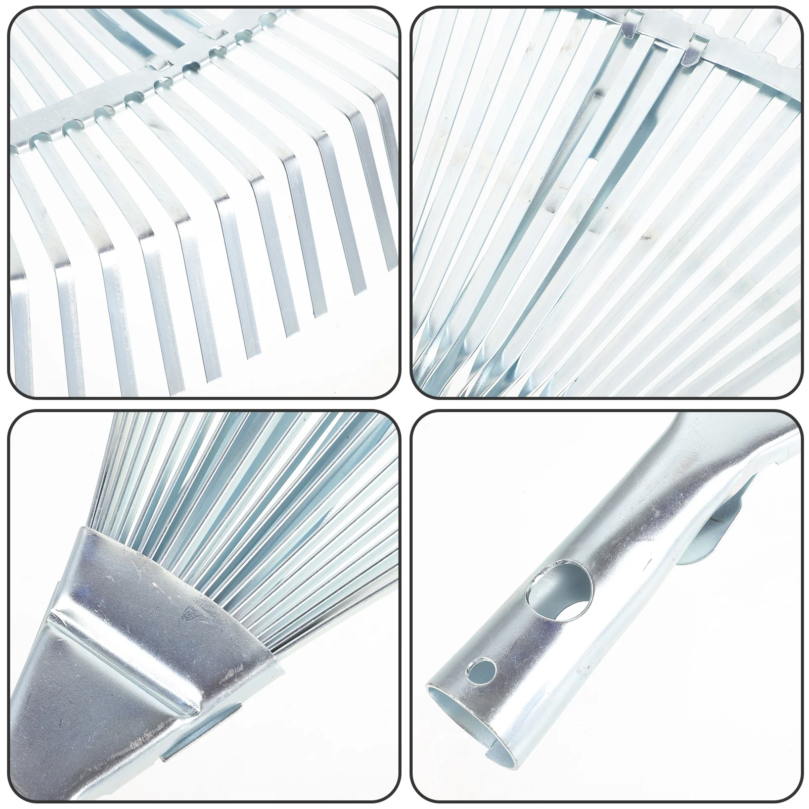 Tête de râteau de jardin en métal galvanisé extensible, râteau à feuilles réglable pour pelouse, cour, jardinage, râteaux de jardin en métal robuste