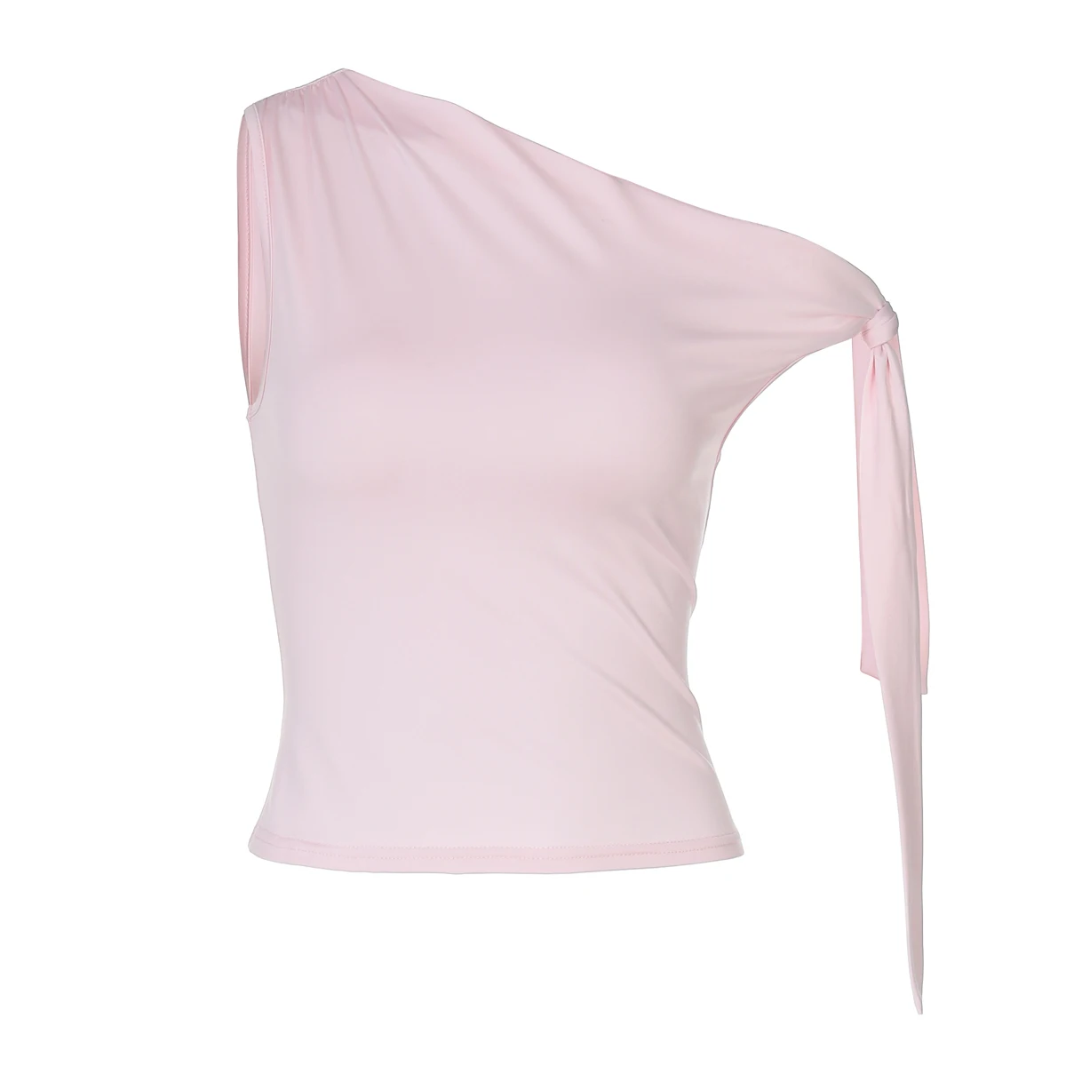 Dulzura dames épaule inclinée sans manches coupe ajustée à lacets débardeur solide Sexy décontracté Y2K haut fête Club rue vêtements d'été