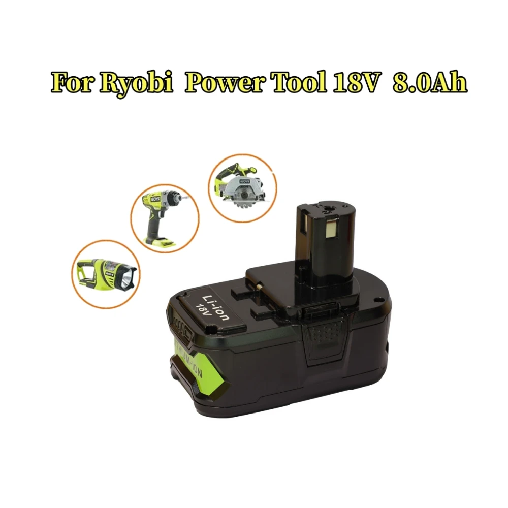 Batterie Ion 18V 8000mAh pour Ryobi, outil électrique sans fil de haute qualité, pour modèles BPL1820, P108, P109, P106, P105, P104, P103, RB18L50, RB18L40