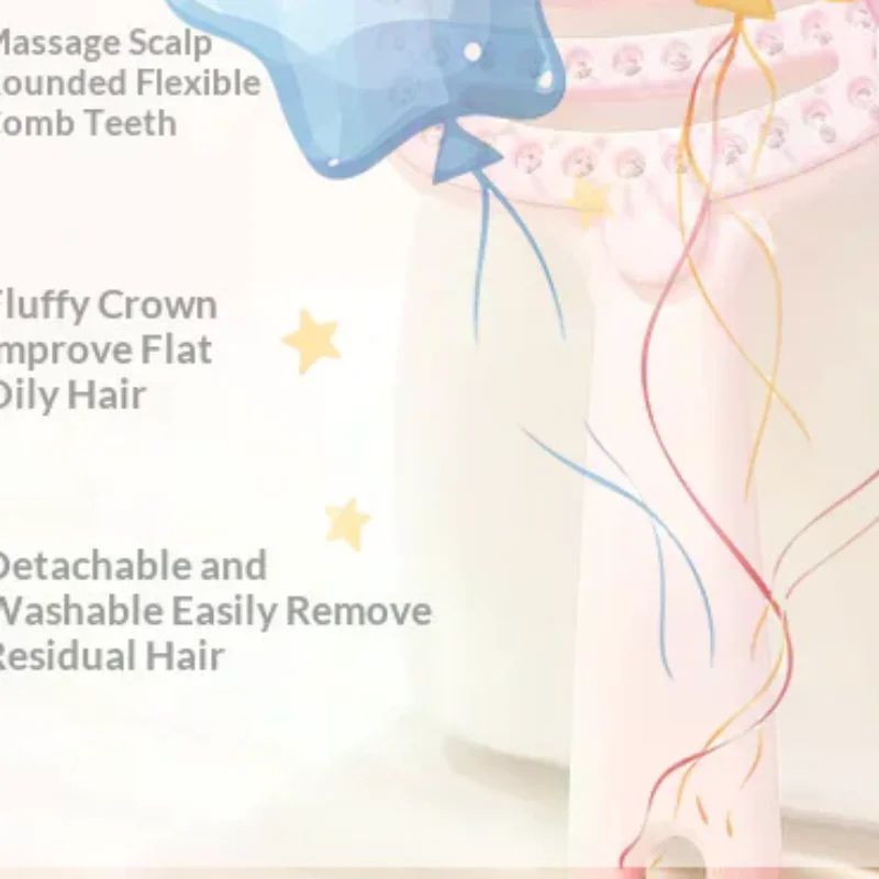 Cute Cat Ear Detangling Hair Brush Self Cleaning Design Soft Massage Bristles For Daily Hair Care Home Travel Use