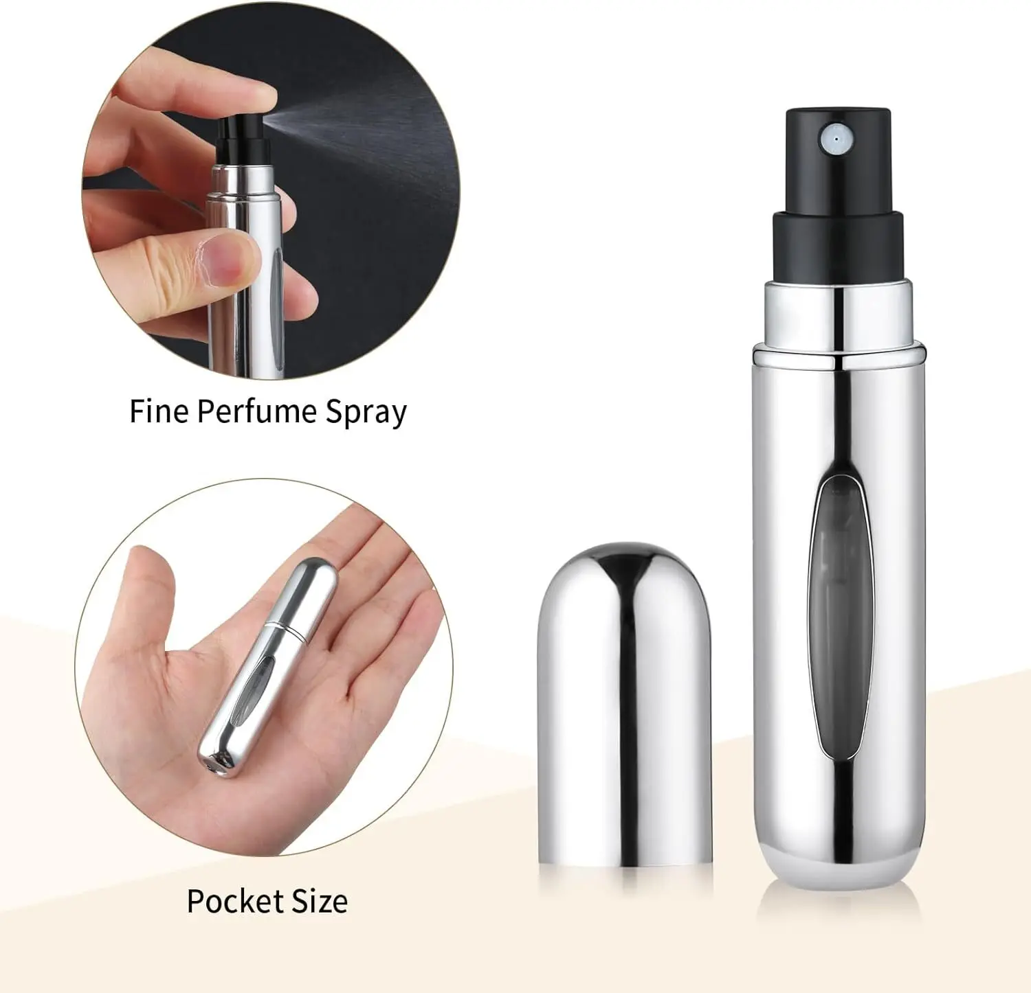 10pcs 5/10ml Silber Parfüm Nachfüll flasche tragbare Mini Zerstäuber nachfüllbare Spray Frauen Spender Reise größe Köln Sprüh gerät