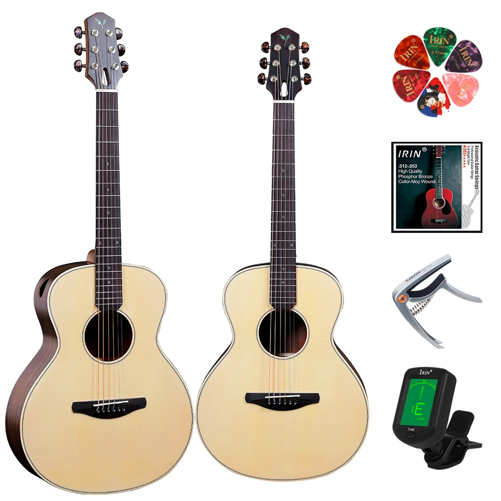 

MUXIKA Mini 36 Inch Acoustic Guitar Fir Wood Panel Sapele Backplane Folk Guitarra with Capo Strings Guitar Parts & Accessories