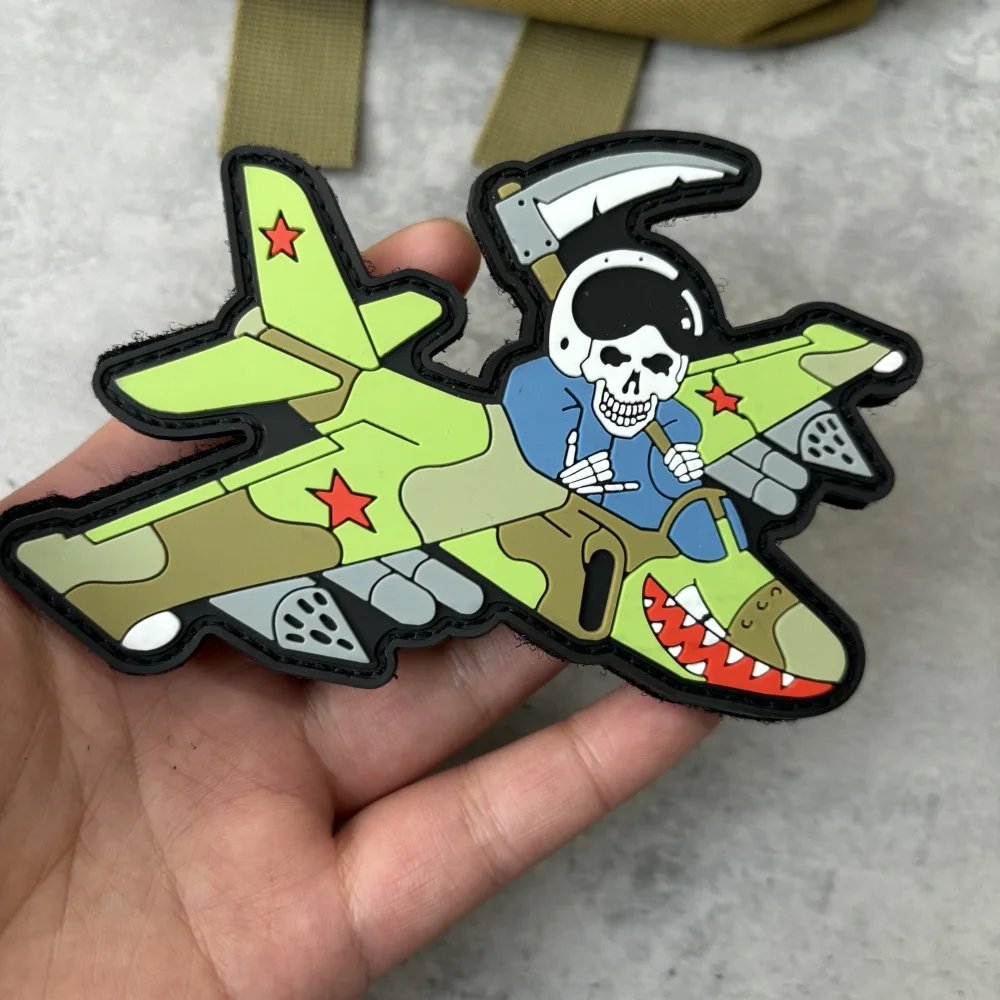 

"Reaper or Su-25." PVC Tactical Patch Skeleton Hook&Loop Emblem Military Morale Badge Armband Chevron Clothes Backpack Stickers